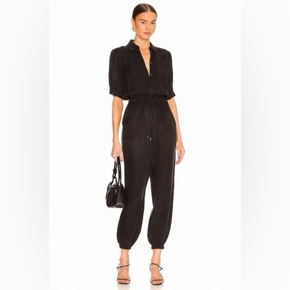 Paige Isa Black Button-Up Jumpsuit - Picture 1 of 10